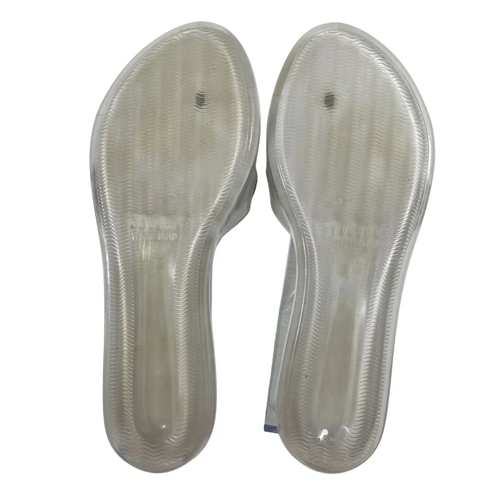 Stuart Weitzman Silver‎ Flower Jelly Thong Sandals Women's Size 9 - Picture 6 of 6